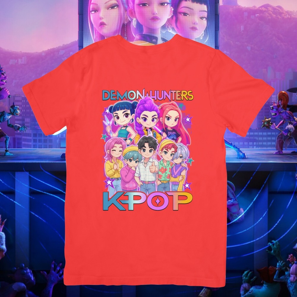 Demon Hunters KPOP Kids T-Shirt - Vibrant Red